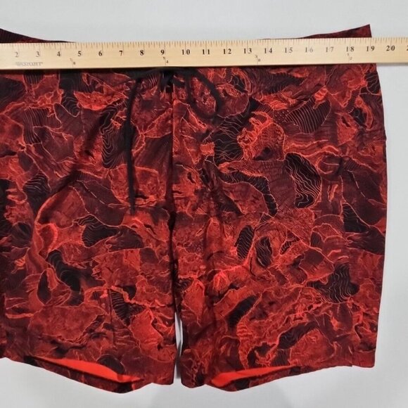 Lululemon Current State Board Short 9” Red Black Mens Size 38 Unlined Swim Short - Picture 9 of 11